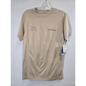 ALPS Merino Wool Outdoor Performance Hiking Hunting Graphic Tee Shirt Tan Small